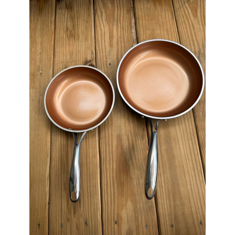 Gotham Steel Frying Pan Skillets Set Of 2 Copper Nonstick 8" and 10"